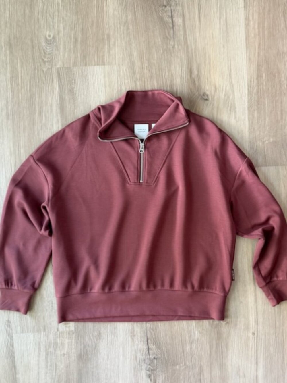 Varley Hawley Half Zip Sweatshirt Mauve Small
